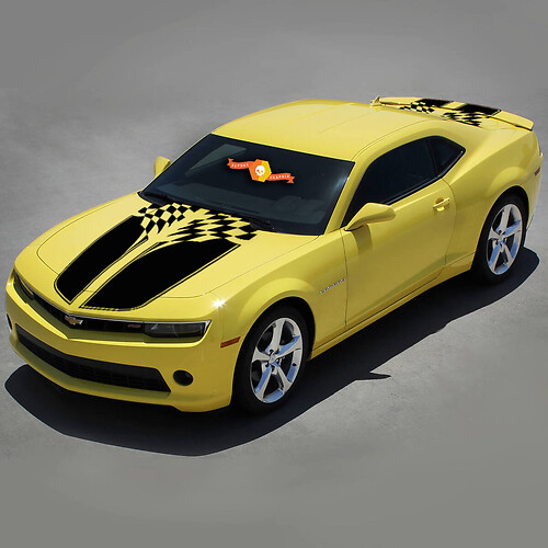 Chevrolet Camaro 2010-2015 geruite vlag race-vinylstrepen
