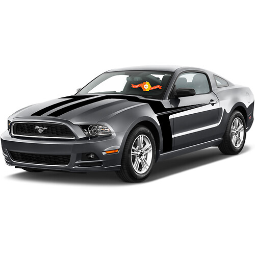 Dubbele Strepen Motorkap Zijkant Vinyl Decal Sticker voor Musclecar Musclecarmodel 2013-14
