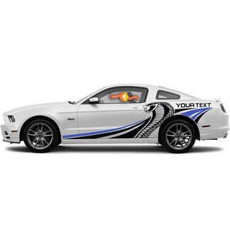 Ford Mustang 2010-2020 Cobra Style meerkleurige zijstrepen vinyl sticker