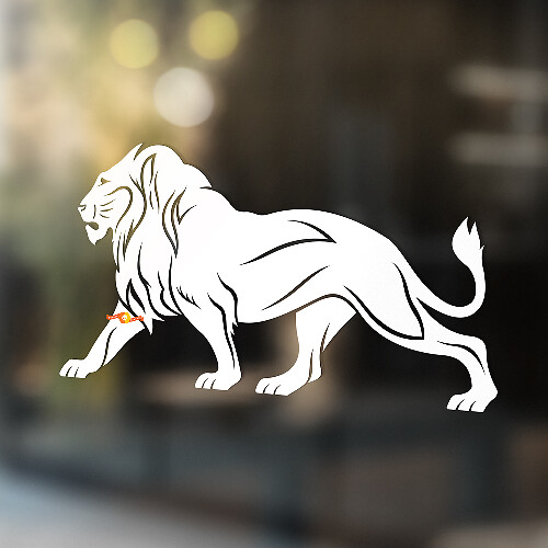 Leeuw Vinyl Kunst Muur Raam Badkamer Sticker Decal verwijderbaar #1
