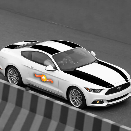 Racestripes Motorkap Dak Kofferbak Vinyl Decal Kit Musclecar Musclecarmodel 2015-2023
