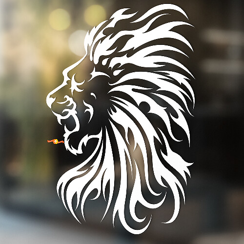 Lion Vinyl Art Wall Window Badkamer Sticker Sticker verwijderbaar #2
_1