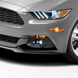 Ford Mustang 2015-2020 mistlampen voorzijde accent stickers strepen