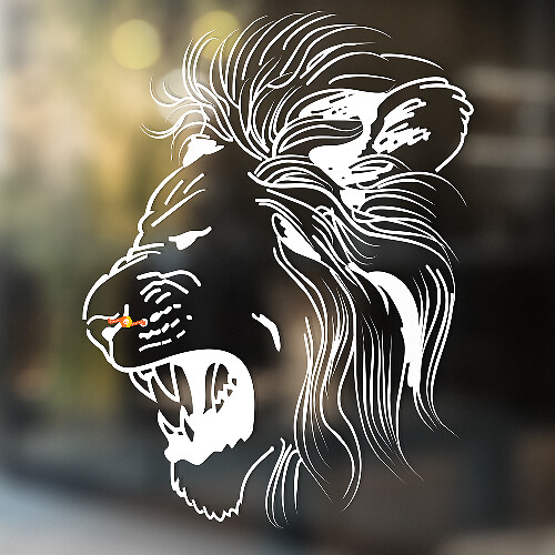 Lion Vinyl Art Wall Window Badkamer Sticker Sticker verwijderbaar #3
