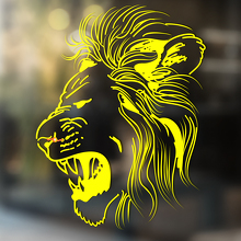 Leeuwenkop in Dunne Lijn Kunst Universele Vinyl Decal Sticker_3