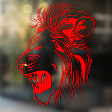 Leeuwenkop in Dunne Lijn Kunst Universele Vinyl Decal Sticker_4