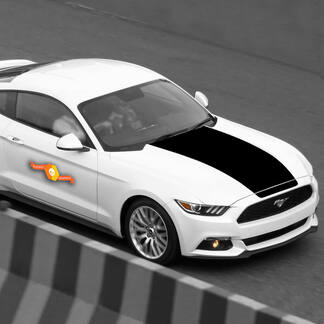 Ford Mustang 2015-2020 Extended Hood Accent Blackout Sticker Stripe