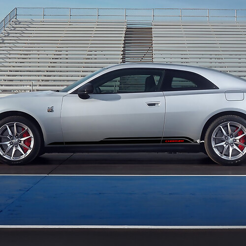 Zijrocker paneel stickers strepen voor Dodge Charger Electric 2 -kleuren
