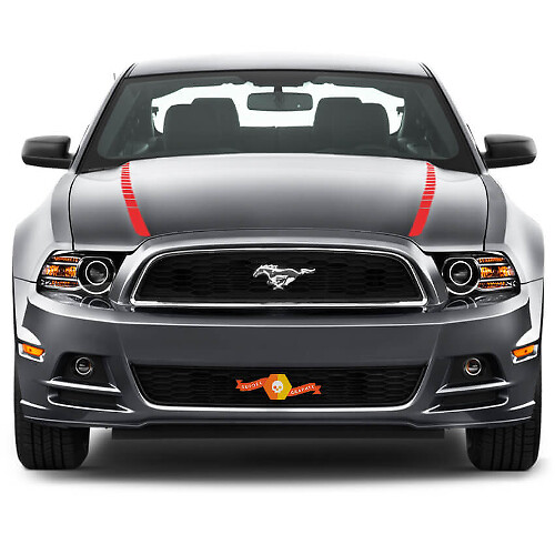 Dubbele Strobe Strepen Motorkap Vinyl Decal Set voor Musclecar Musclecarmodel 2013-2014