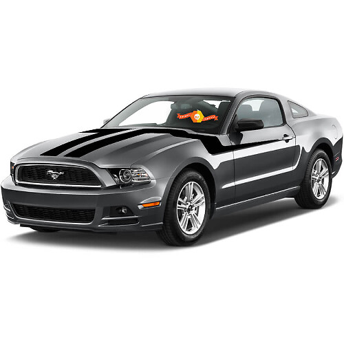 Dubbele Accent Motorkap naar Zijstrepen Vinyl Decal Kit voor Ford Mustang 2013-2014
