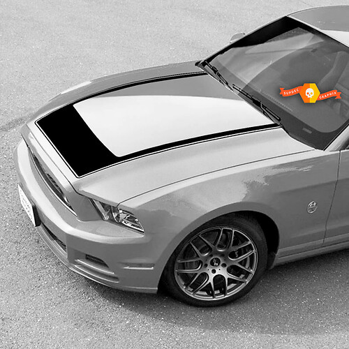 U-Stijl Strepen Motorkap Vinyl Decal Sticker voor Musclecar Musclecarmodel 2013-2014