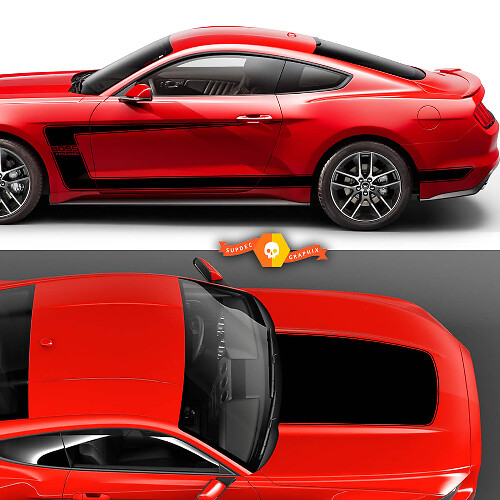 Boss 302 Motorkap- en Zijstrepen Vinyl Stickers Kit voor Musclecar Musclecarmodel 2015-24