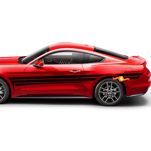Ford Mustang 2005-2024 zijdeuren drievoudige strepen Accent stickers stickers
