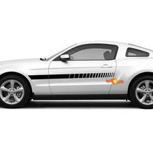Aangepaste tekst Side Accent Strobe Stripes stickers voor Ford Mustang 2005-2024
 2