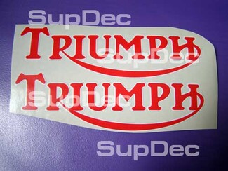 TRIUMPH motorfietsen 2 vinyl rood wit logo sticker