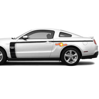 2x kant hockey stijl accentstrepen voor Ford Mustang 2005-2024 vinyl stickers
