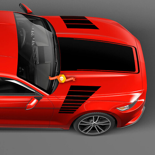 Stroboscoopstrepen op motorkap en zijkant voor Ford Mustang
