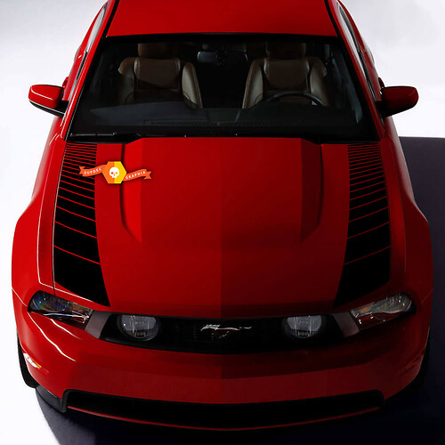 Ford Mustang Hood Bonnet Side Strobe Stripes Vinyl Decal Sticker
