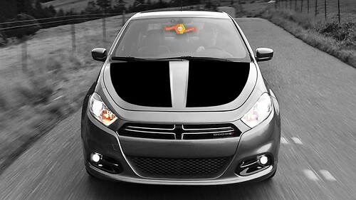 Hood Accent Stripes Vinylstickers voor Dodge Dart
