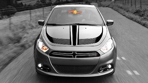 Racing Style Strepen Motorkap Vinyl Decal Sticker voor Dodge Dart