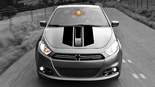 Vinylsticker met drievoudige strepen voor motorkap voor Dodge Dart