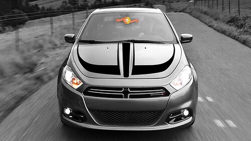 HOOD ACCENT STRIPE DICALS VOOR DODGE DART
