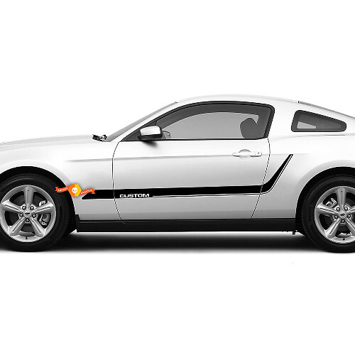 Aangepast Gebogen Zijstrepen Vinyl Decal Kit voor Musclecar Mustang