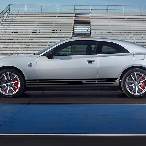 Zijrocker paneel stickers strepen voor Dodge Charger Electric 2
