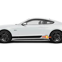 2x Lagere Deurzijde Rocker Panel Strepen voor Ford Mustang 2015 - 2024
 2