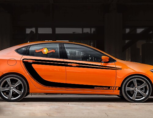 Zijaccent C-strepen Vinyl Decal Sticker 2 voor Dodge Dart