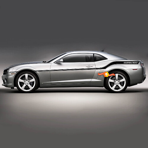 Aangepaste tekst volledige zijstrepen voor Chevrolet Camaro Racing Sport
