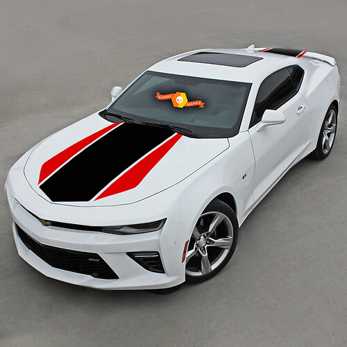 Chevrolet Camaro 2016-2020 (rs,lt) tweekleurige strepen voor en achter
