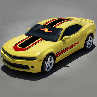 Chevrolet Camaro 2010-2015 Hot Wheels Style boven- en zijkant 2 kleuren strepen
