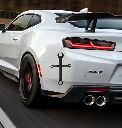 Set Vinylstickers Steekringsleutel zijde voor Chevrolet Camaro ZL1