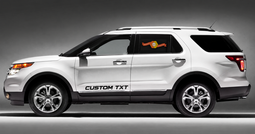CUSTOM TXT Lettering Paar Rocker Panel Vinyl Decal Sticker voor Ford Explorer 2010-2018