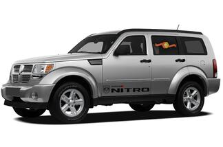 DODGE NITRO 2x racestickers logo grafische vinyl carrosseriestickers zijstrepen
