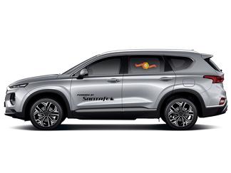 Hyundai Santa Fe 2x zijstrepen grafische vinyl carrosseriestickers racesticker-logo
