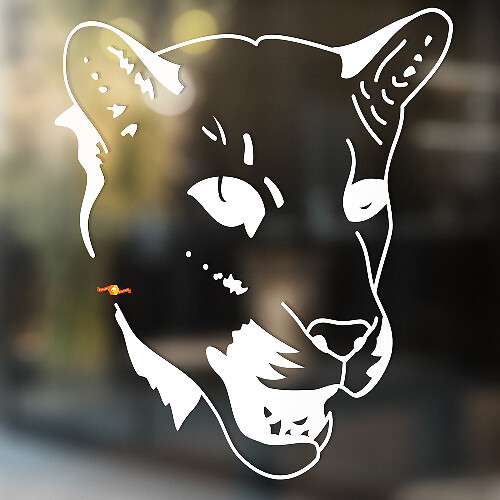 Tijger wilde kat Vinyl Muur Raam Badkamer Sticker Sticker #3
