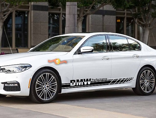 BMW Performance 2x zijstrepen Vinylstickers Sticker BMW 1 3 5 7 Series X4 X5 X6
