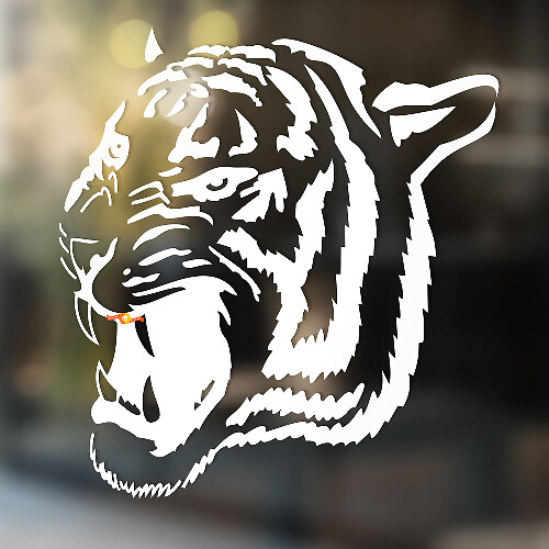 Tijger wilde kat Vinyl Muur Raam Badkamer Sticker Sticker #5
