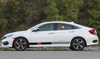 Honda 2x zijskirt vinyl body sticker sticker logo graphics accord civic cr-v 2 kleuren
