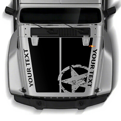 Set voor Motorkap Military Star Vinyl Sticker voor Jeep Rubicon Wrangler