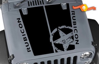 Kit voor Jeep RUBICON Wrangler Hood Badge vinyl Decal sticker graphics 2007-2018
 1