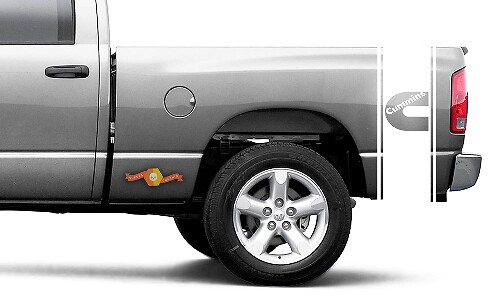 DECALS Vrachtwagen CUMMINS TURBO DIESEL Bed 2 STREEP Vinyl Sticker
