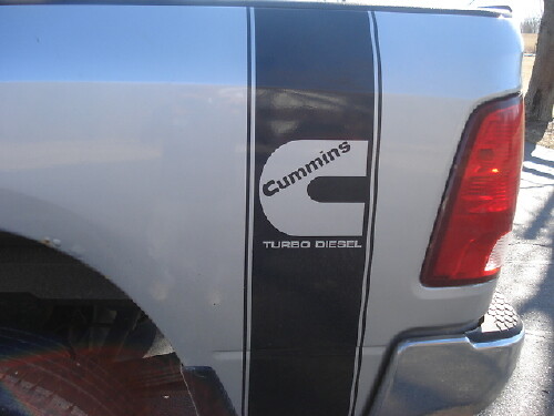 DECALS Vrachtwagen CUMMINS TURBO DIESEL Bed 2 STREEP Vinyl Sticker#1
