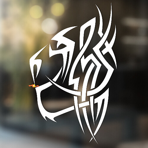 Tiger Wild Cat Tribal Style Universele Vinyl Decal Sticker