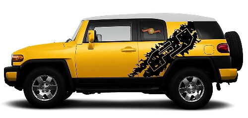 2x Toyota Fj Cruiser Side Vinyl Decal Sticker Grafische Streep
