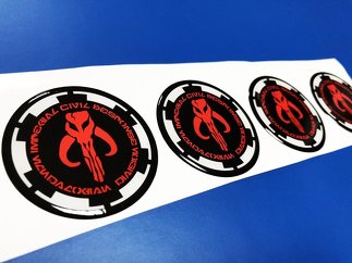 Imperial Civil Response - Mandalorian Division Domed Badge Emblem Resin Decal Sticker
