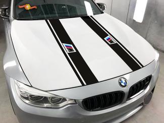 BMW 2x Hood Stripes vinyl sticker sticker logo Bmw MPower 1 3 5 7 serie x4 x5 x6
