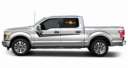 TEXT Hockey Stripe Paar Zij Vinyl Decal Sticker voor Ford F-150 2017-2018